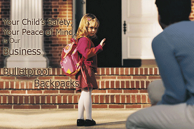 Ad for Bulletproof backpack - Amendment II