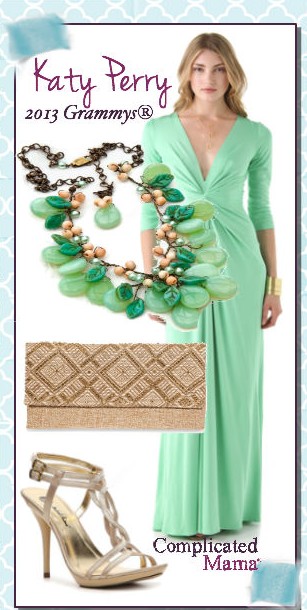 Katy Perry Grammy 2013 mint green gown Celebrity Look For Less