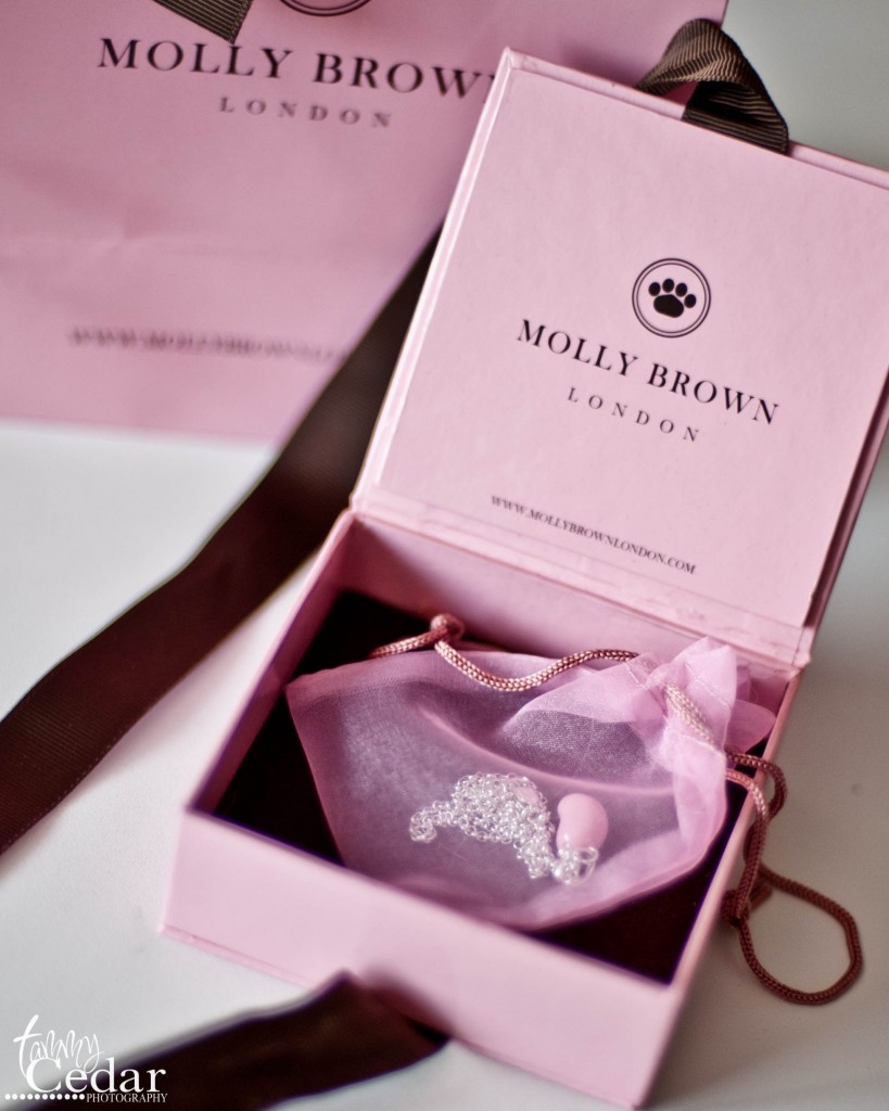Molly Brown London pink bean necklace -girls special occasion jewelry