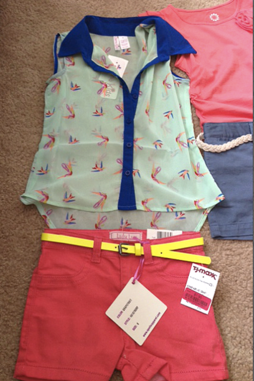 TJ Maxx- Summer Haul- 2013 Girls Style Trends-neon -hi-low shirt