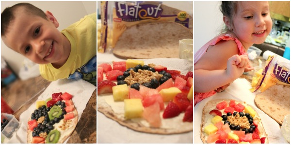 kids making healthy snacks- flatbread