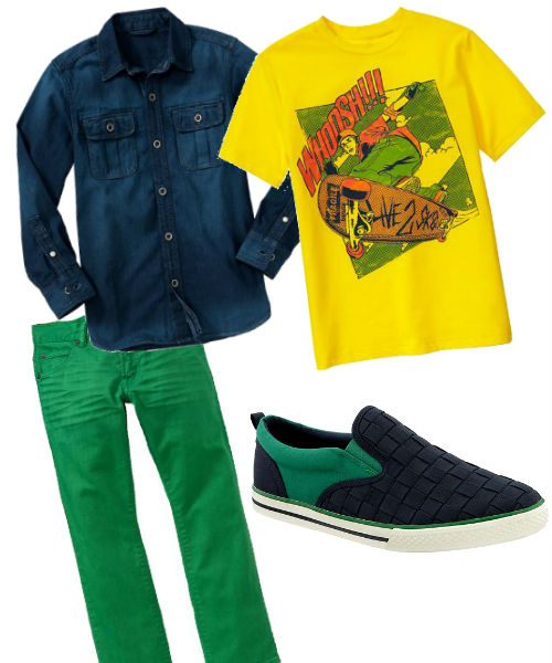 Colored Denim Boys Back To School Trend Skinny Jeans Boys fall back to school trends Gap 2013