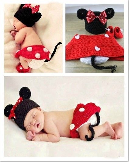 Minnie Mouse Newborn Baby Photography Costume- $12!