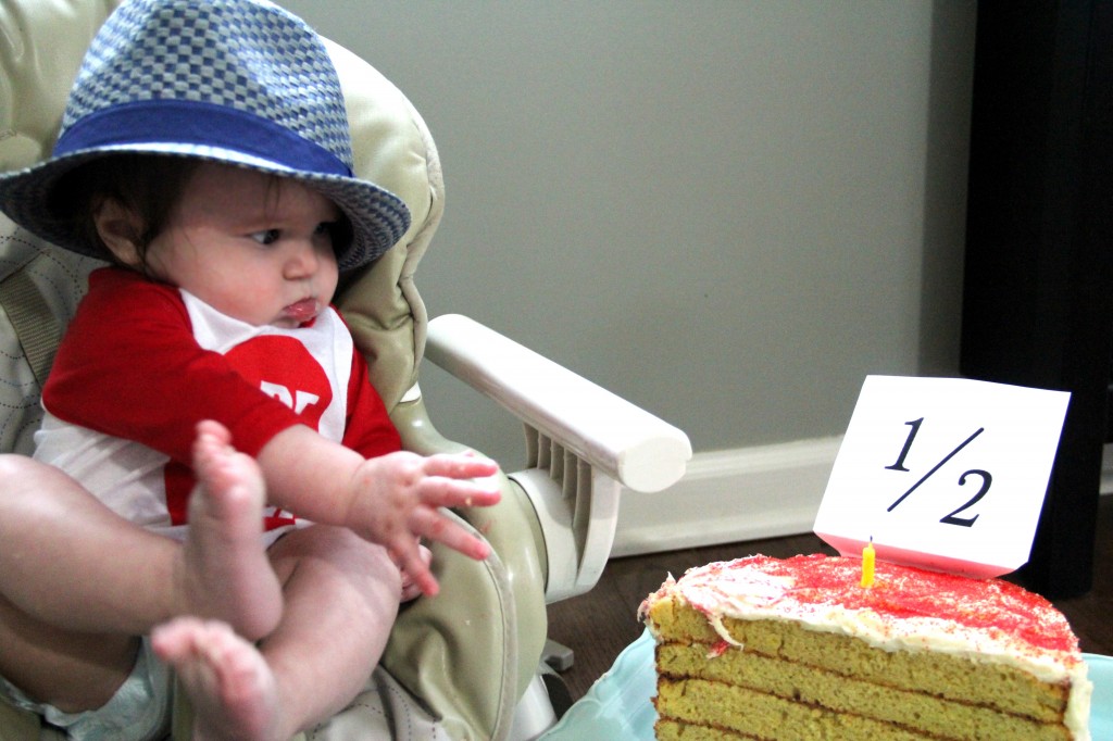 Baby 6 month half birthday photo