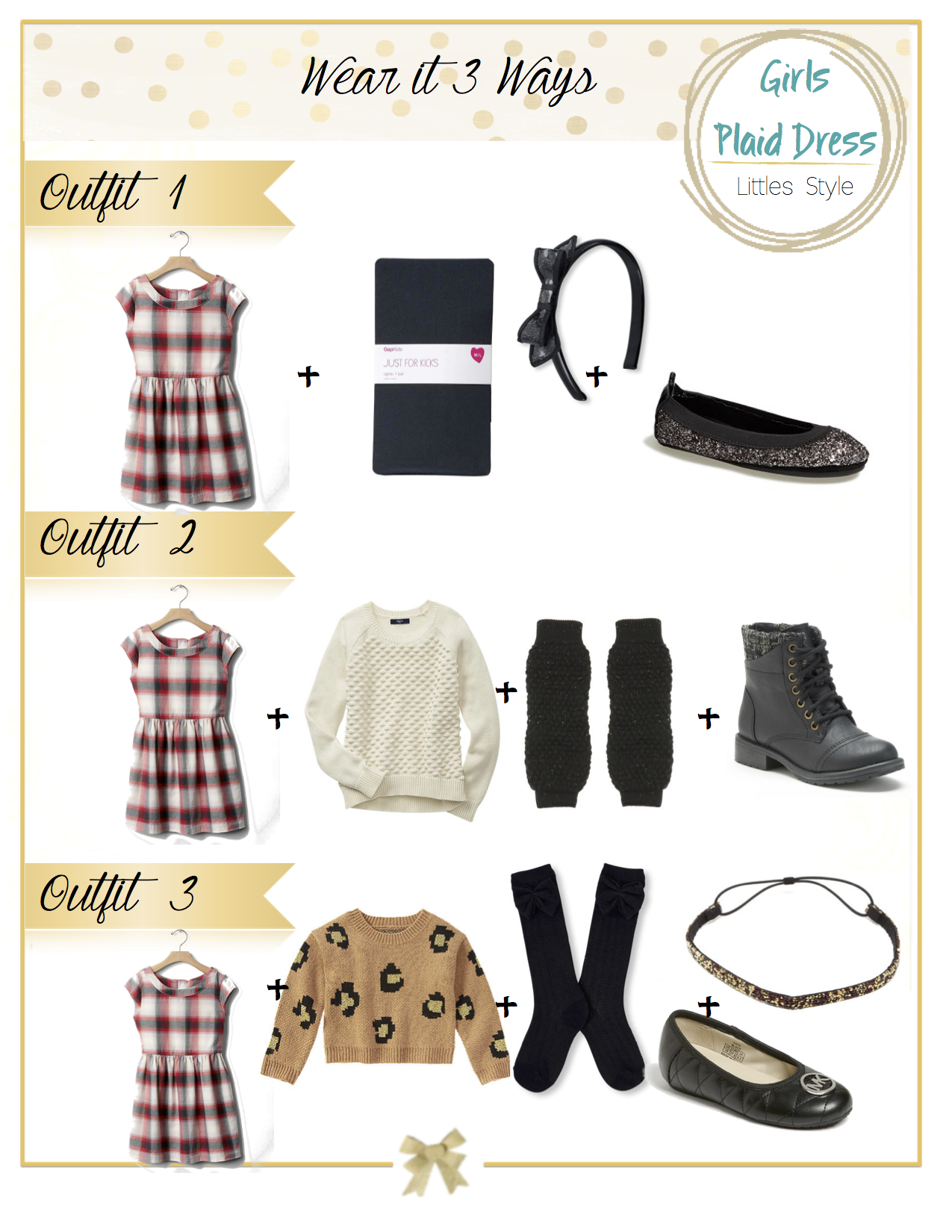 1 how to wear it 3 ways girls plaid dress copy