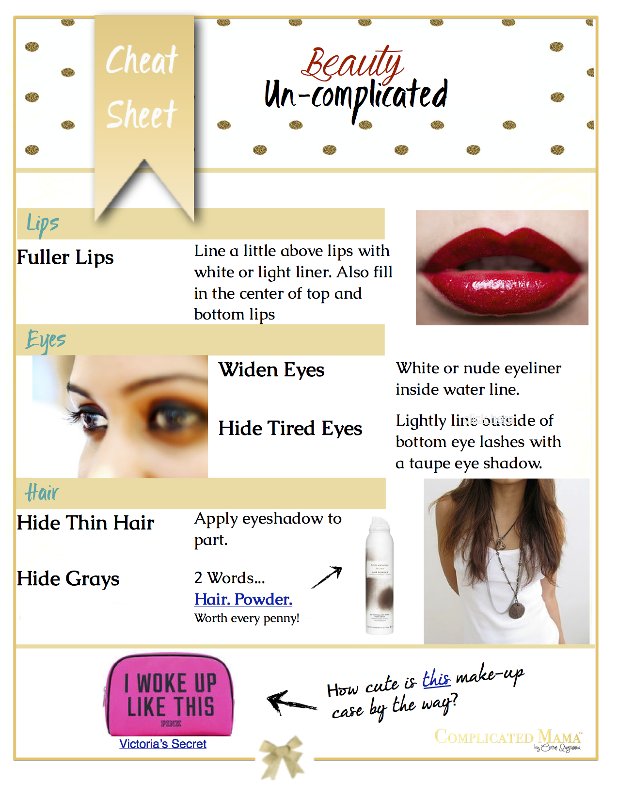 small Cheat Sheet- Beauty Hacks By Complicated Mama Corine Ingrassia copy 2