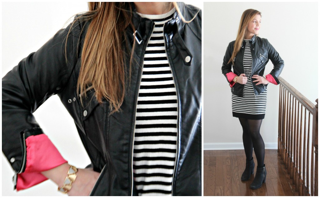 Sweater dress 3 ways moto jacket 1