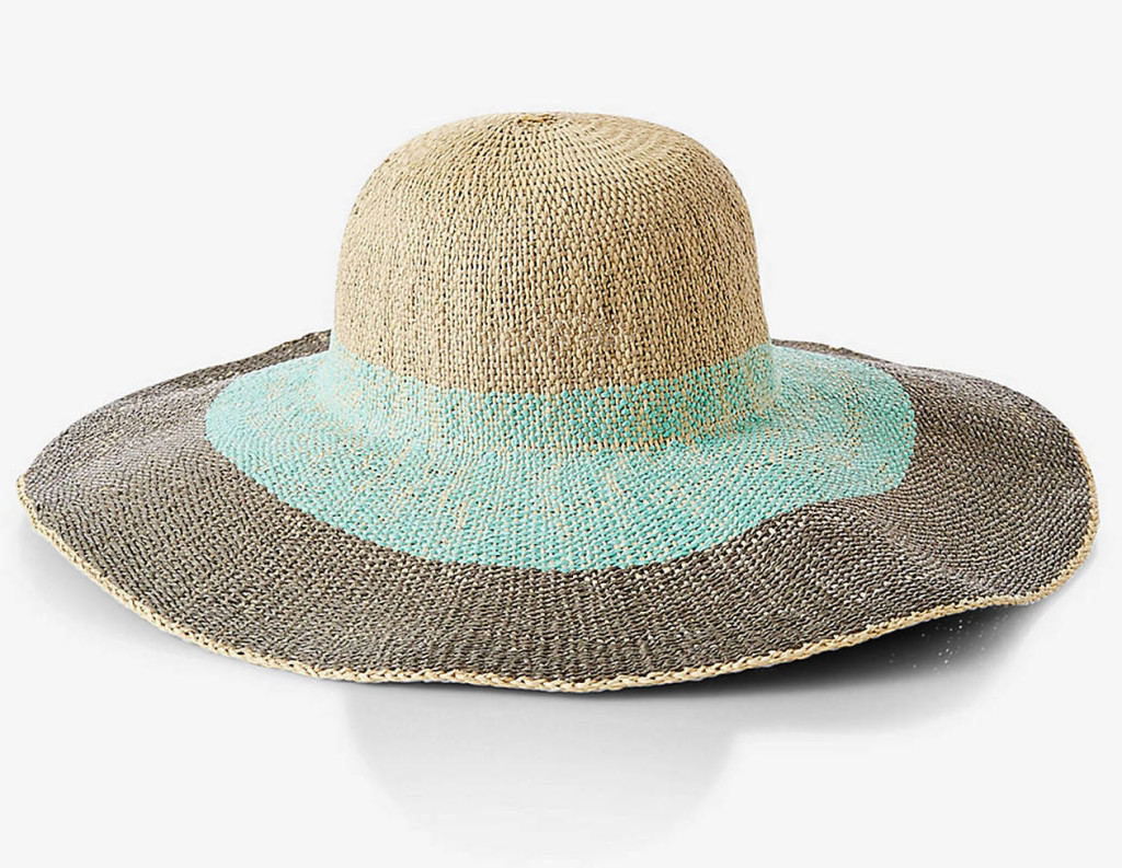 color block sun hat aqua